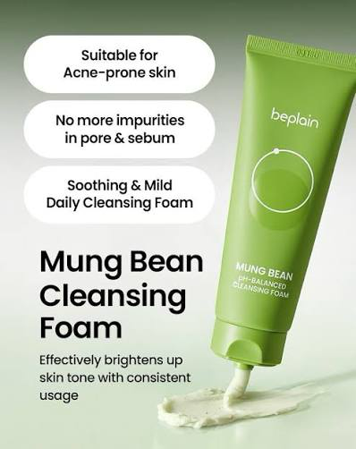 Korean Mung Bean Pore Serum,Deep Pore Cleansing Foam,Makeup Remover Oil and Facail Pore Care Clay Mask Firming Skincare Products
