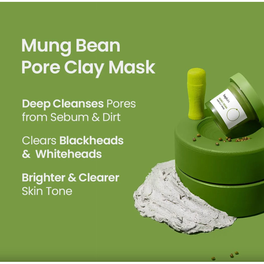 Korean Mung Bean Pore Serum,Deep Pore Cleansing Foam,Makeup Remover Oil and Facail Pore Care Clay Mask Firming Skincare Products