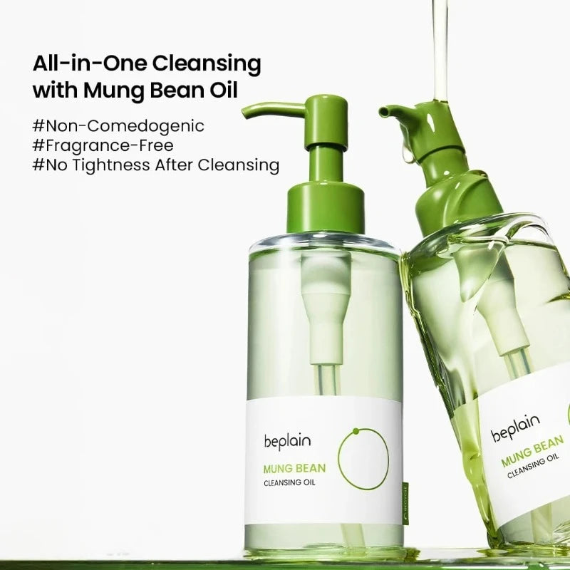 Korean Mung Bean Pore Serum,Deep Pore Cleansing Foam,Makeup Remover Oil and Facail Pore Care Clay Mask Firming Skincare Products