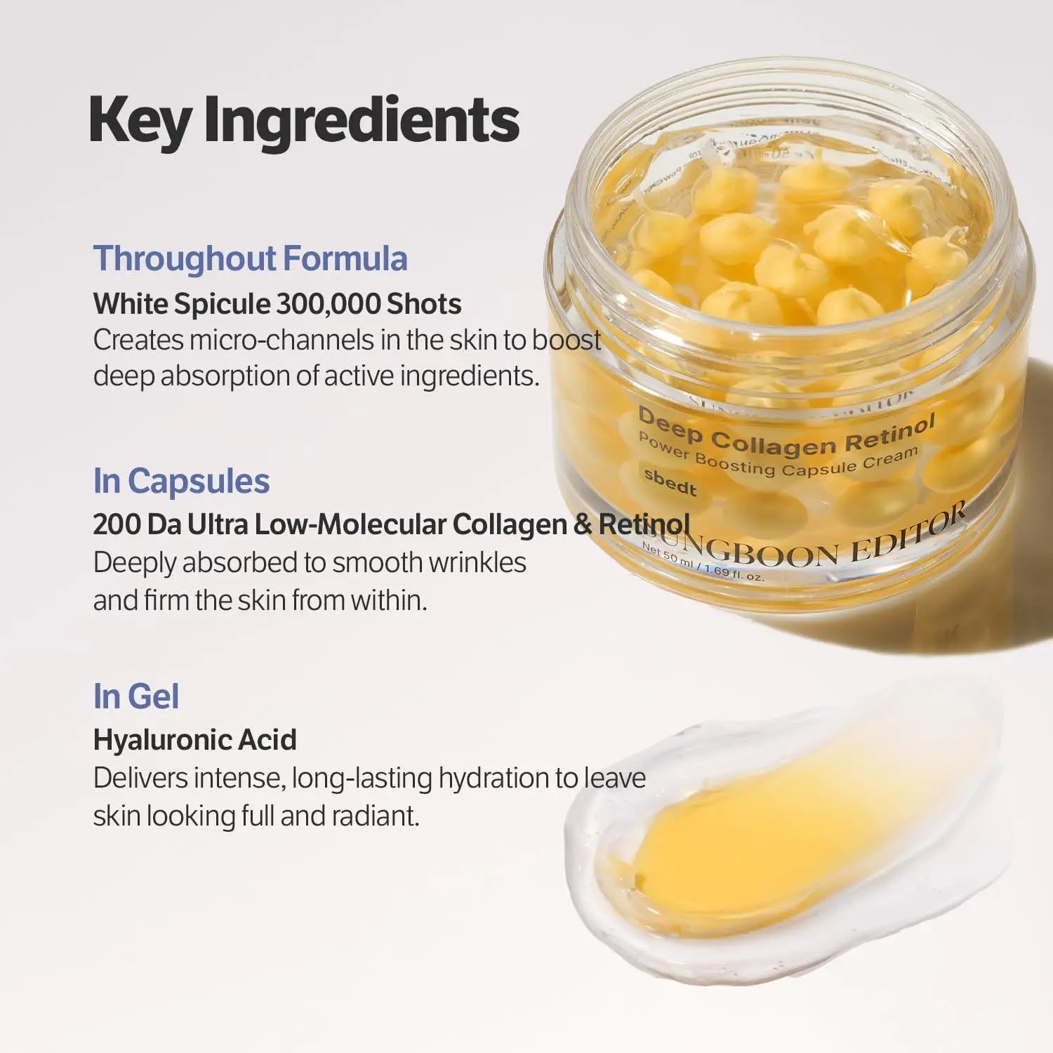 Korean Deep Collagen Skin Care -  Silk Peptide Ampoule, Boosting Serum, Retinol Capsule Cream, Fade Fine Lines, Brightening