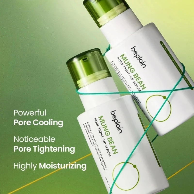 Korean Mung Bean Pore Serum,Deep Pore Cleansing Foam,Makeup Remover Oil and Facail Pore Care Clay Mask Firming Skincare Products